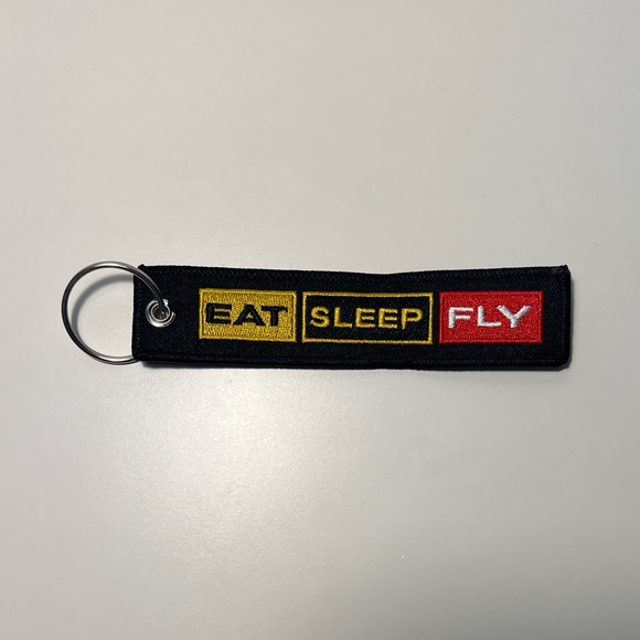 Eat Sleep Fly Flight Attendant Crew Luggage Suitcase Travel Bag Tag Keychain - Picture 3 of 3